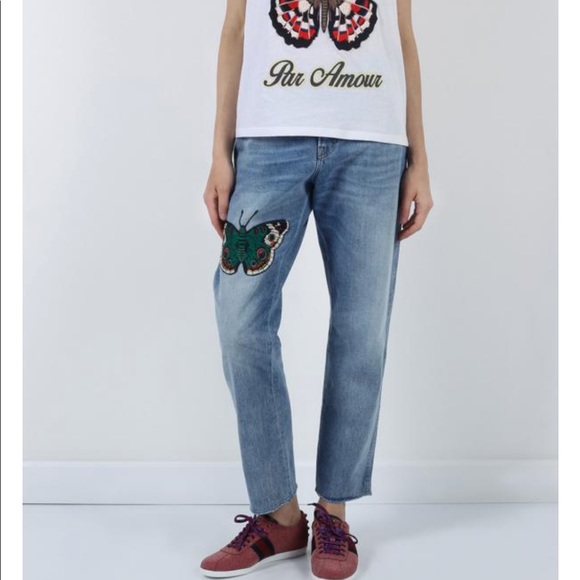 GUCCI embroidered butterfly jeans - Picture 7 of 8
